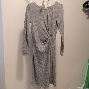 Dex gray long sleeve sweater dress